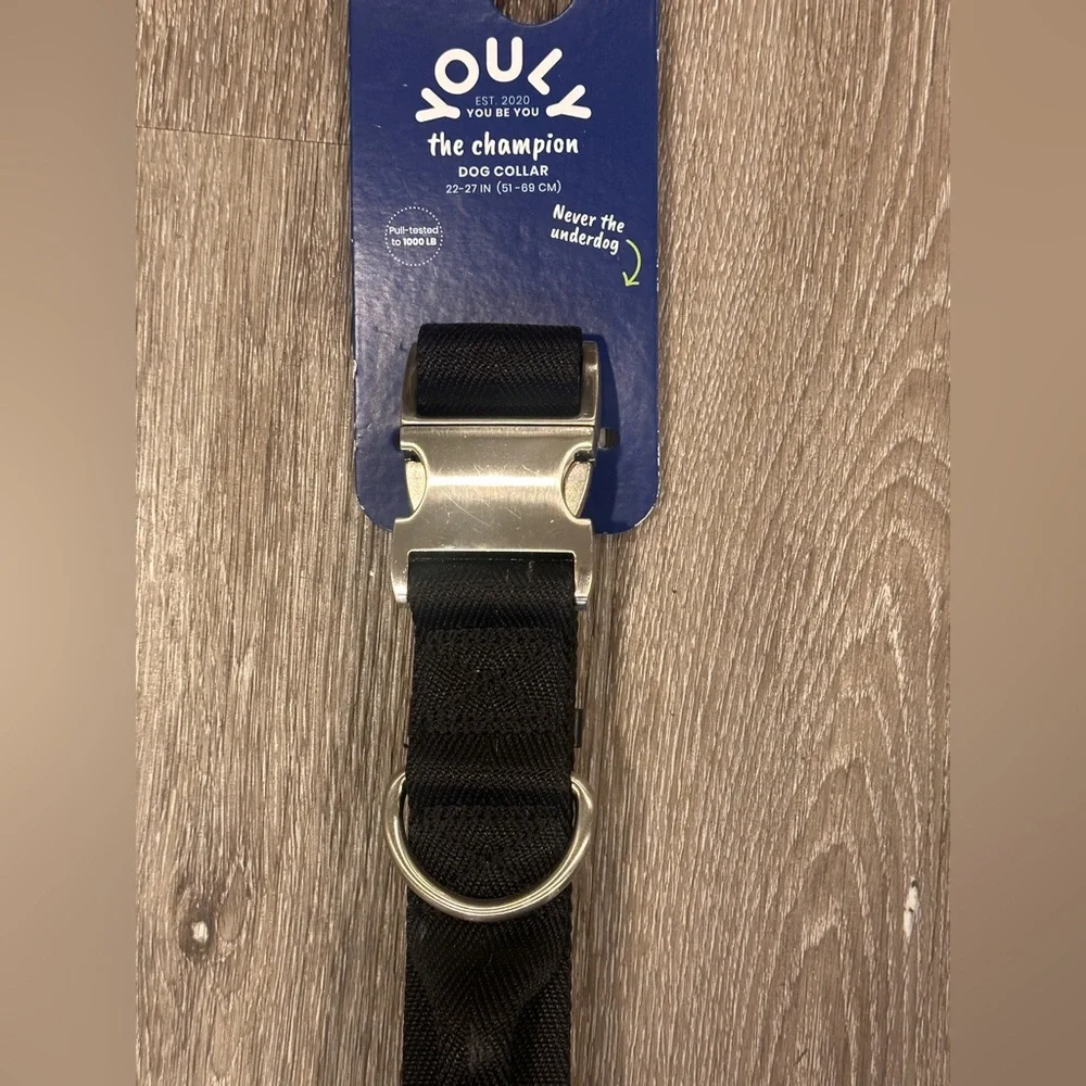 YOULY Black Dog Collar, Size XL- XXL